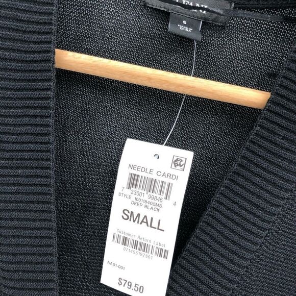 ‎alfani button front cardigan deep black small - Picture 4 of 11